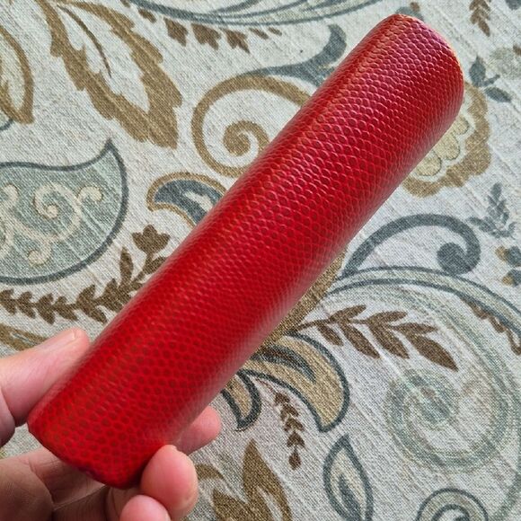 Red Mini Clutch with Silver Accents - Picture 4 of 8